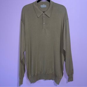 Gran Sasso Per L'Uomo Italy Luxury Knit Polo Sweater Men XXXL Wool Cashmere Silk